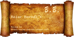 Beier Bernát névjegykártya
